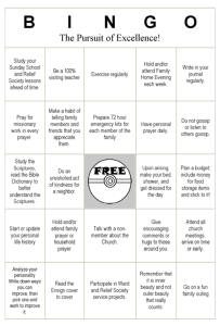 Pursuit of Excellence Bingo